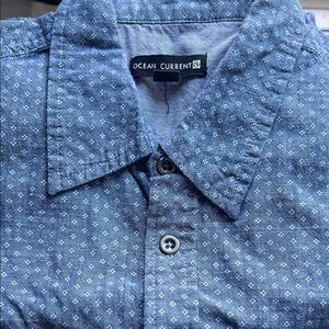 Ocean Current Men's Blue Patterned Shirt